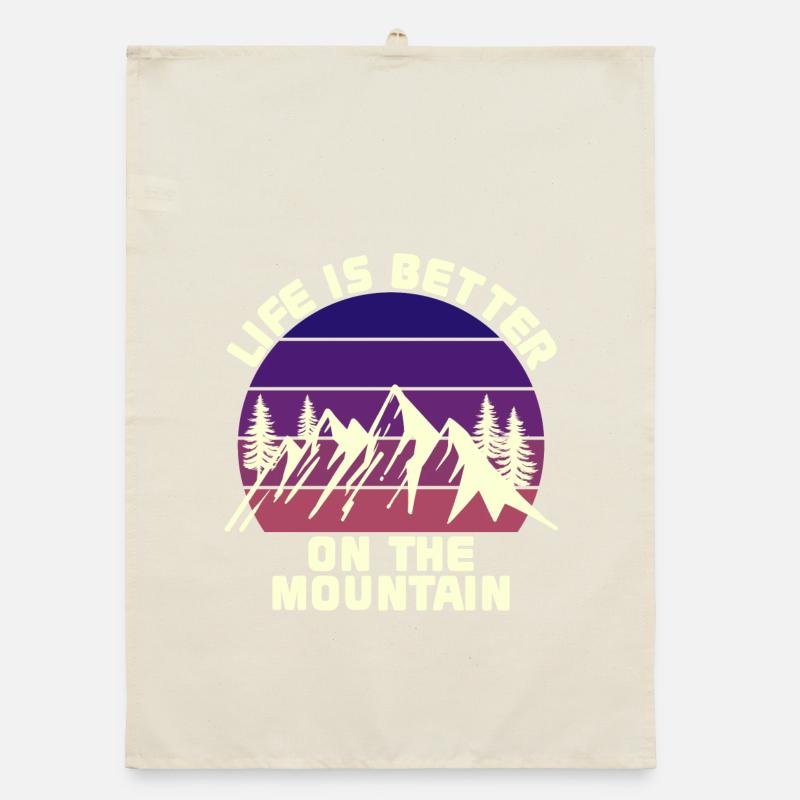 Hiking Peaks Mountains Nature Lovers Statement Organic dish towel