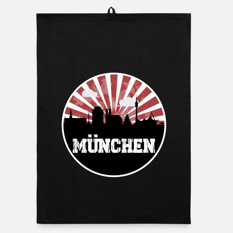 Munich Skyline Home Game Organic dish towel