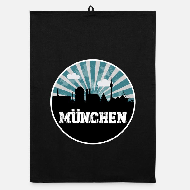 L’heure bleue de Munich Skyline Torchon bio