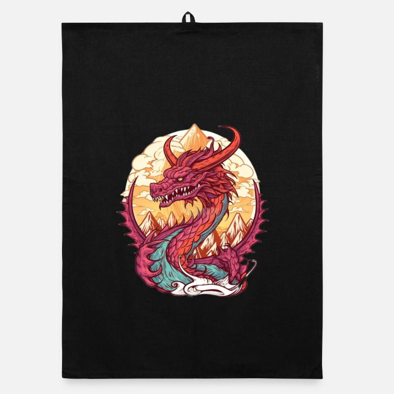 Vulkanischer Drachen Sonnenaufgang Organic Geschirrtuch