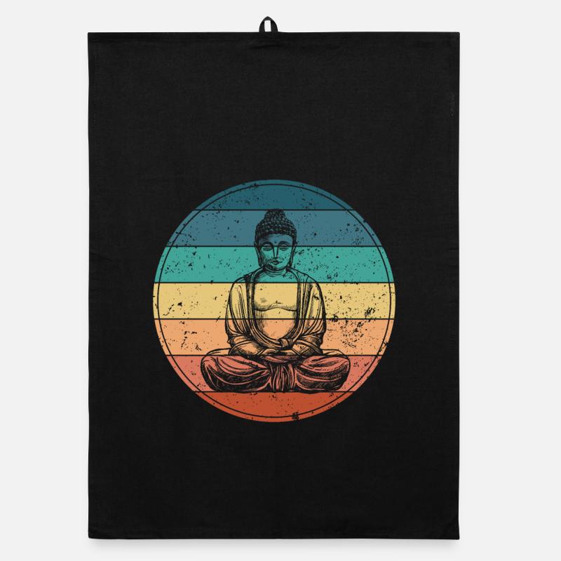 Buddha in der Regenbogen-Meditation Organic Geschirrtuch