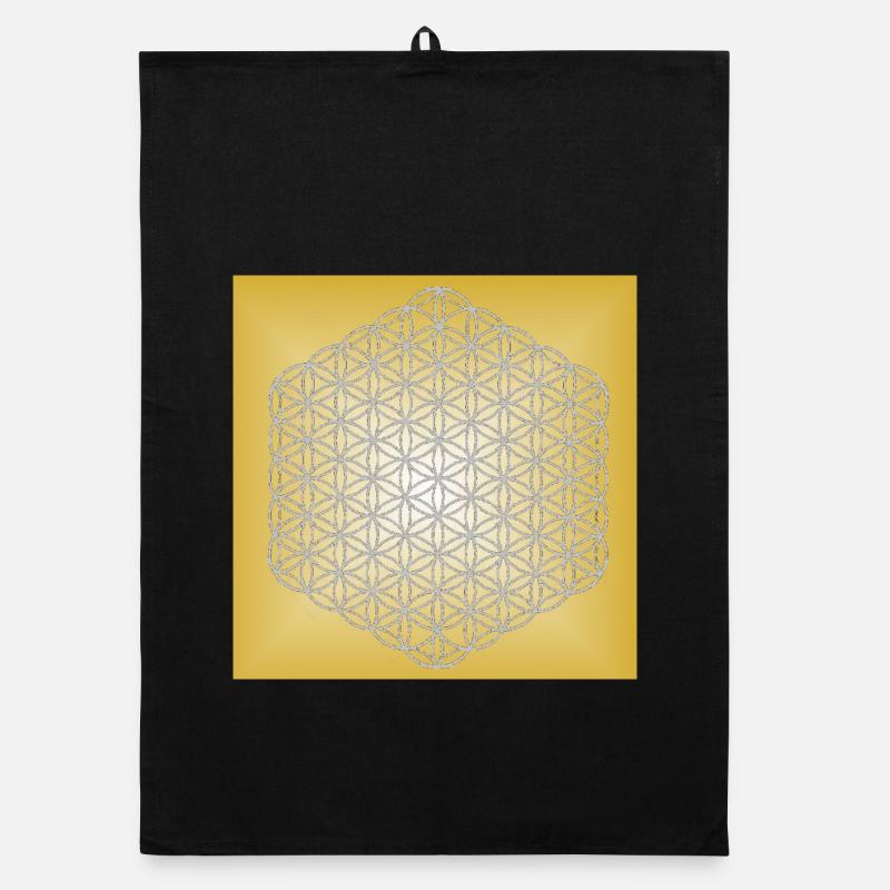 Blume des Lebens silber - 5. Dimension Organic Geschirrtuch