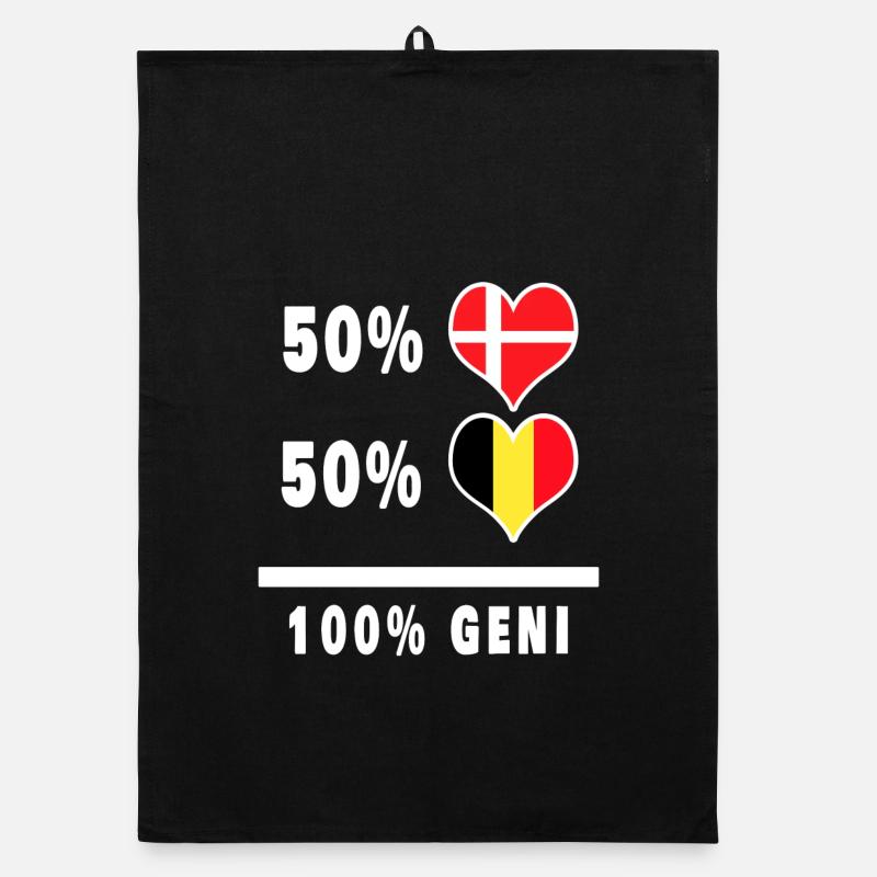 Belgique et Danemark 100% Genius Flag Torchon bio