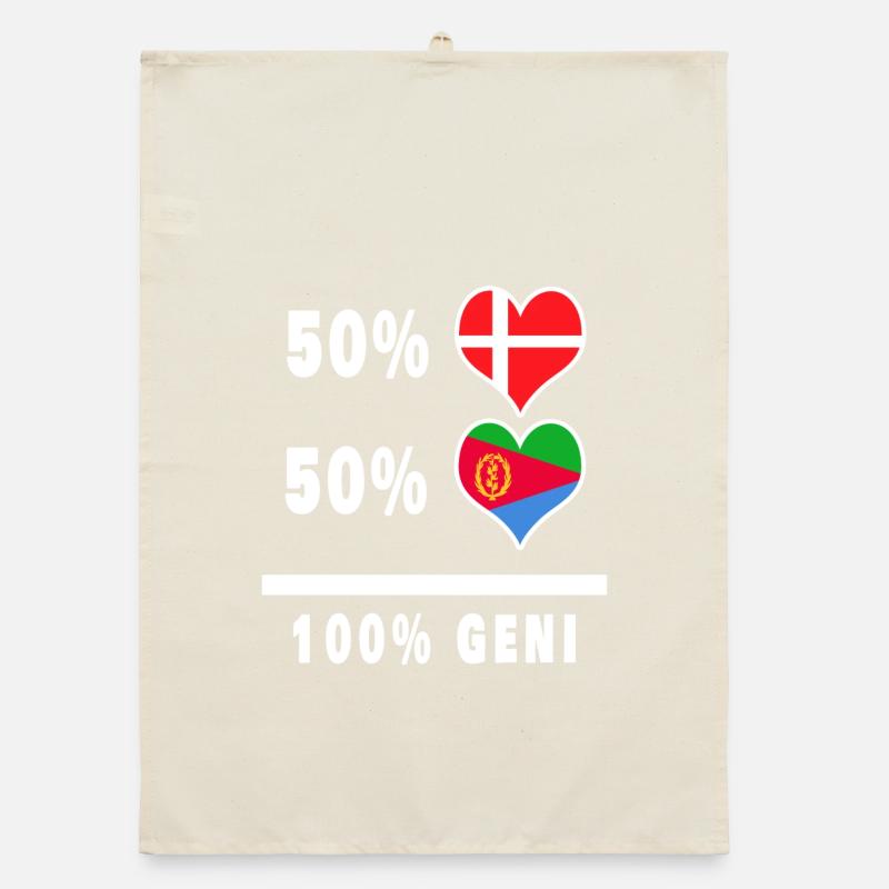 Drapeau 100% génie de l’Erythrée et du Danemark Torchon bio