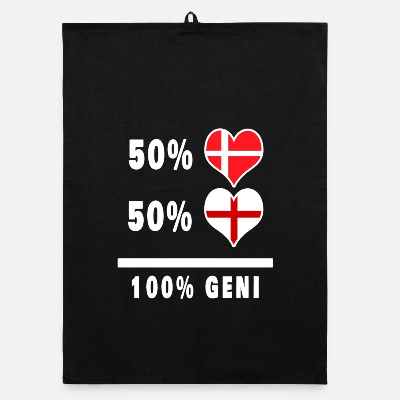Angleterre et Danemark 100% drapeau de génie Torchon bio