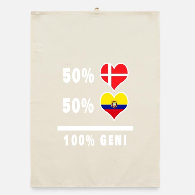 Ecuador and Denmark 100% genius flag Organic dish towel