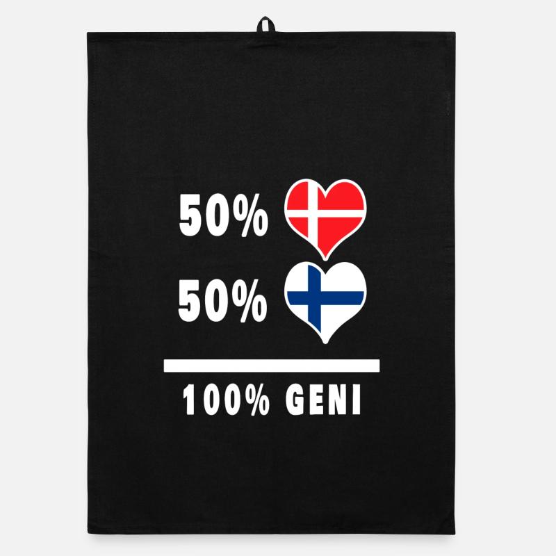 Finlande et Danemark 100% drapeau de génie Torchon bio