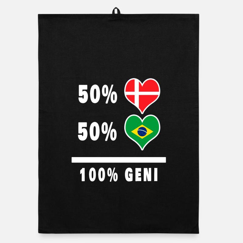 Brésil et Danemark 100% drapeau de génie Torchon bio