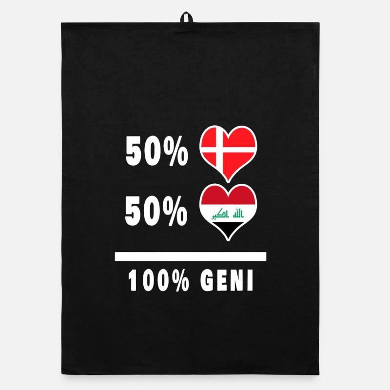 Irak et Danemark 100% drapeau de génie Torchon bio
