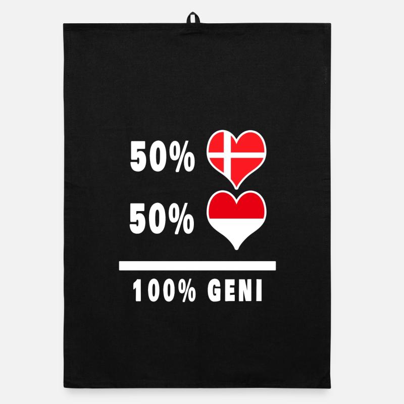 Indonesia and Denmark 100% genius flag Organic dish towel