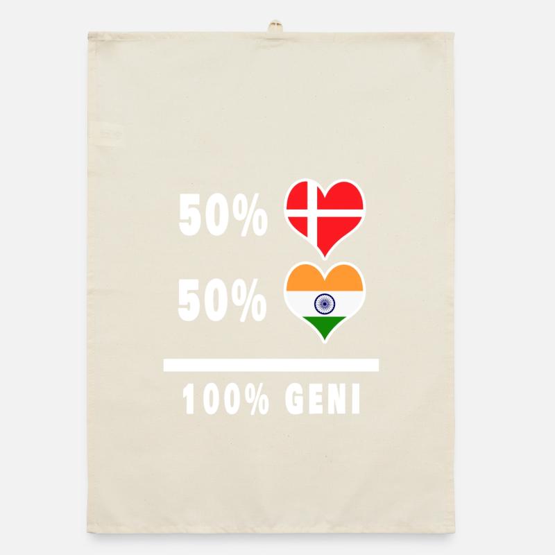 Inde et Danemark 100% drapeau de génie Torchon bio