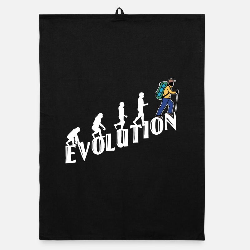 Evolution Wanderer Wandern Wanderung Bergwanderung Organic Geschirrtuch