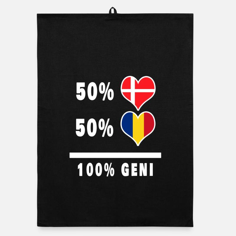 Drapeau 100% génie de la Suisse et du Danemark Torchon bio