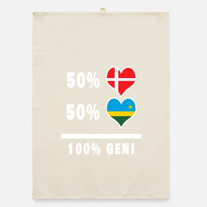 Rwanda and Denmark 100% genius flag Organic dish towel
