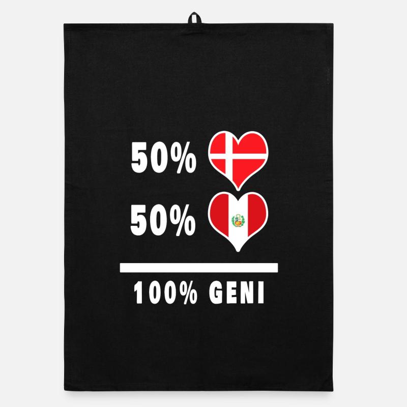 Peru and Denmark 100% genius flag Organic dish towel