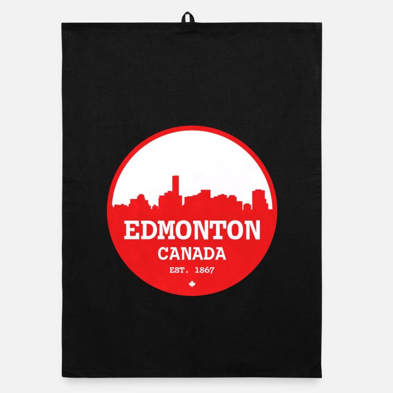 Edmonton Skyline Circle Organic dish towel