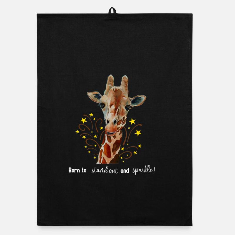 Girafe mignonne Née pour se démarquer et briller Torchon bio