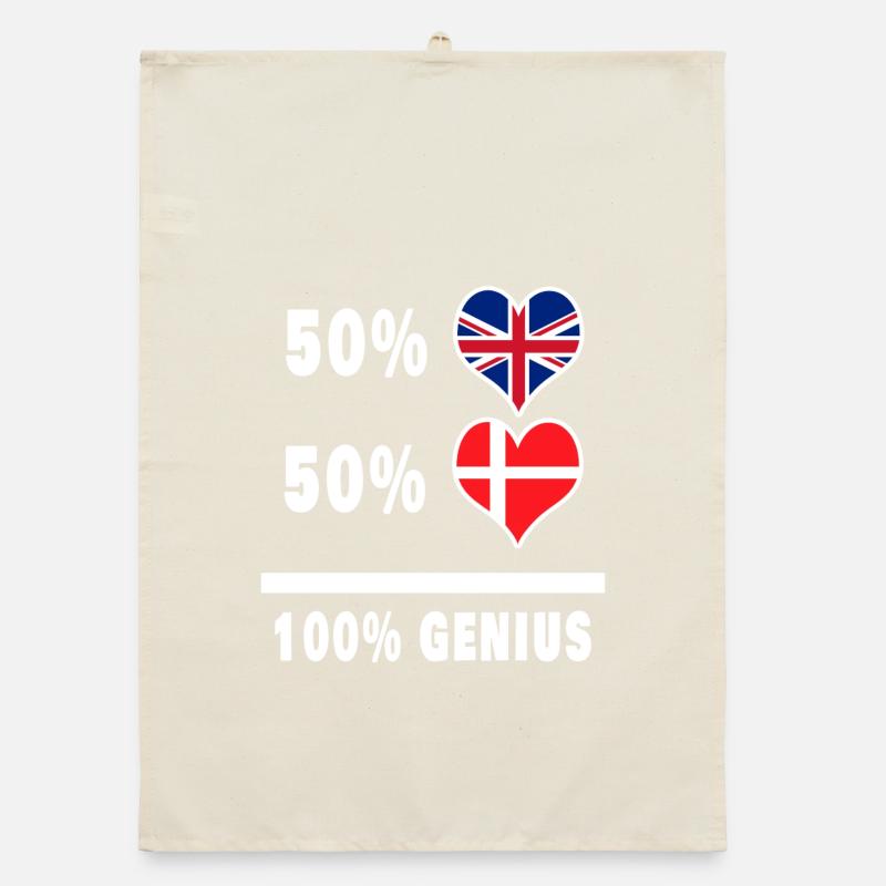 Denmark and Great Britain 100% Genius Flag Organic dish towel