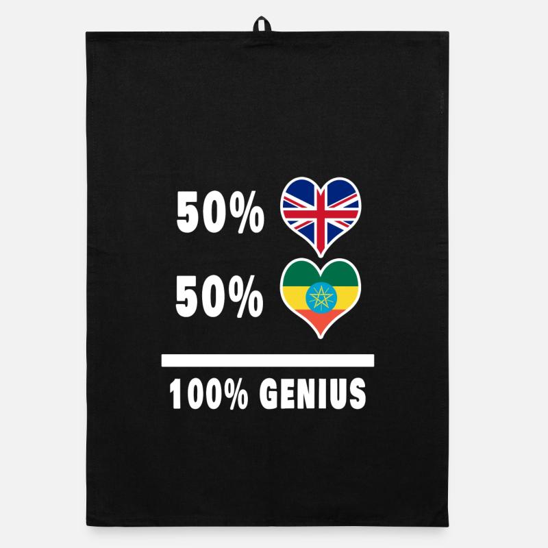 Ethiopia and Great Britain 100% Genius Flag Organic dish towel