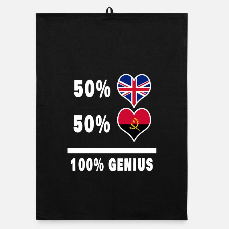Angola and Great Britain 100% Genius Flag Organic dish towel