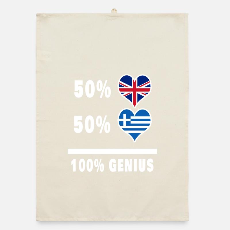 Greece and Great Britain 100% Genius Flag Organic dish towel