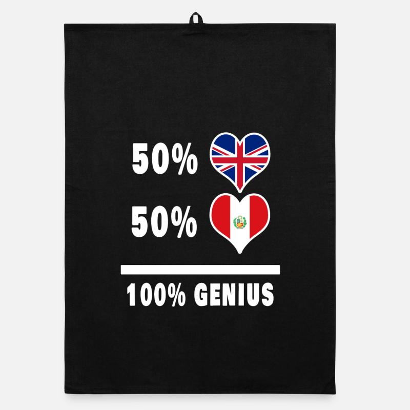 Peru and Great Britain 100% Genius Flag Organic dish towel