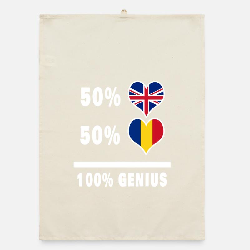 Romania and Great Britain 100% Genius Flag Organic dish towel