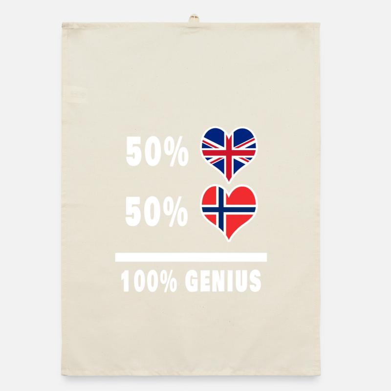 Norway and Great Britain 100% Genius Flag Organic dish towel