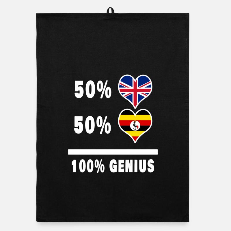 Uganda and Great Britain 100% Genius Flag Organic dish towel