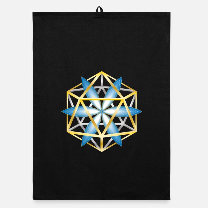 Mandala géométrique Design Or Bleu Torchon bio