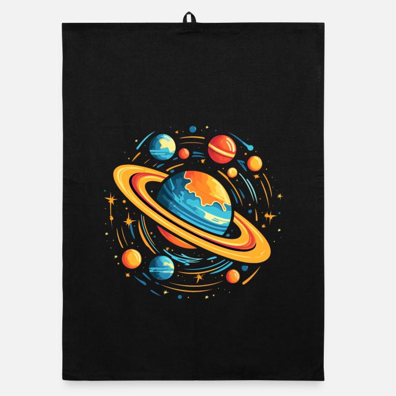 Space Galaxy Planets Organic dish towel