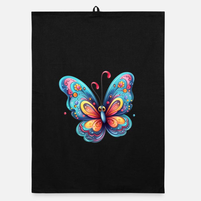 Colorful butterfly with gradient pattern Organic dish towel