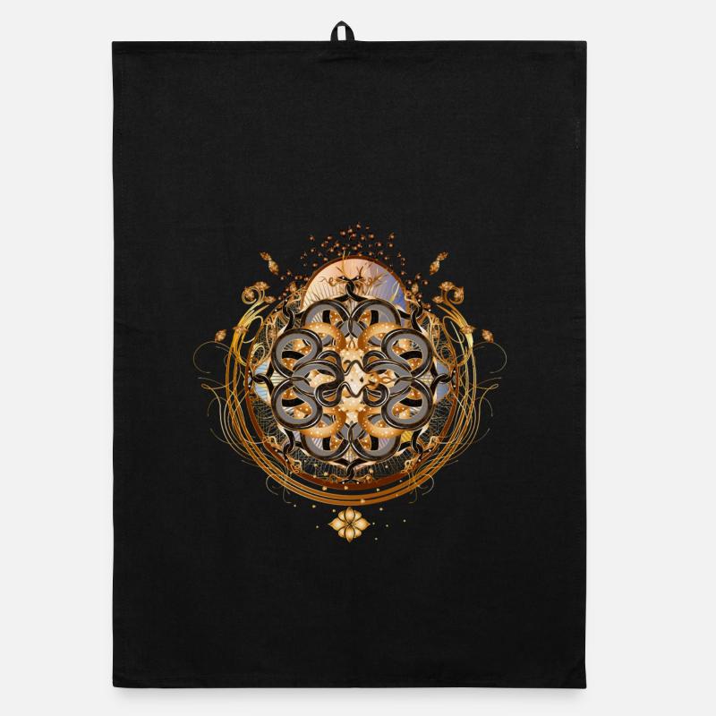 amulette magique avec symbole de serpent doré Torchon bio
