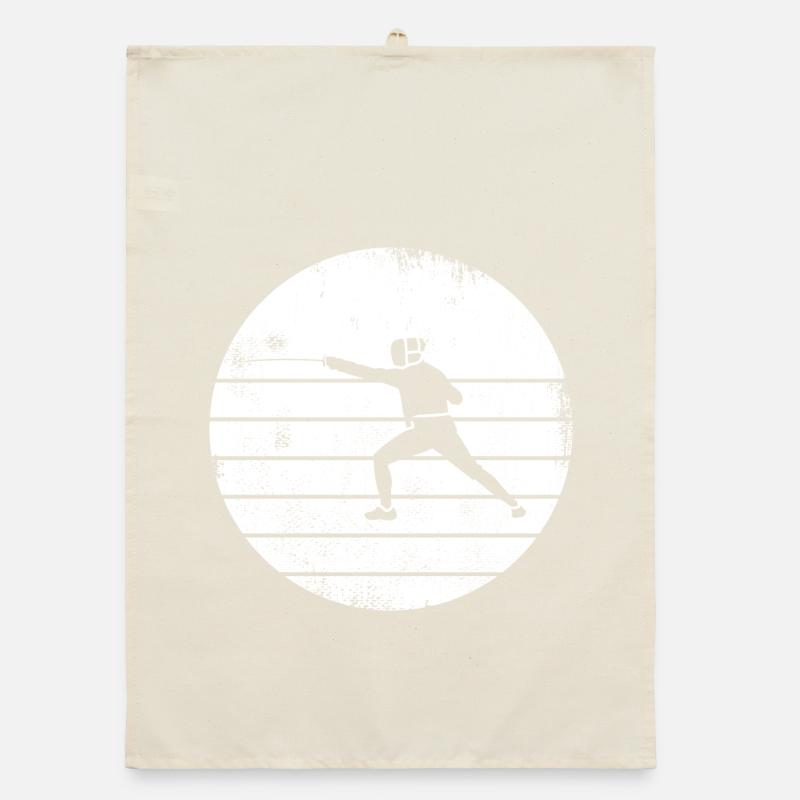 Fencing Drawing Organic dish towel