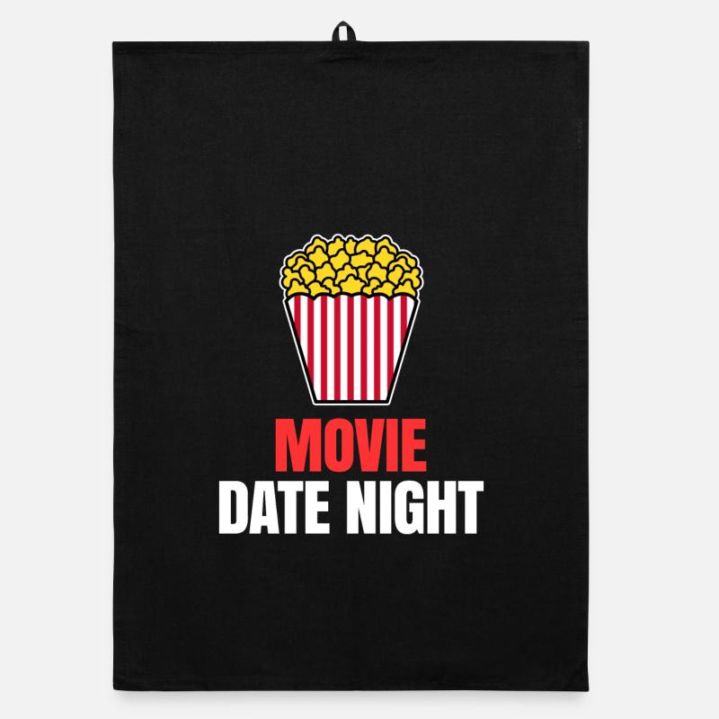 Movies Statement Cineast Binge Watching Popcorn Organic Geschirrtuch