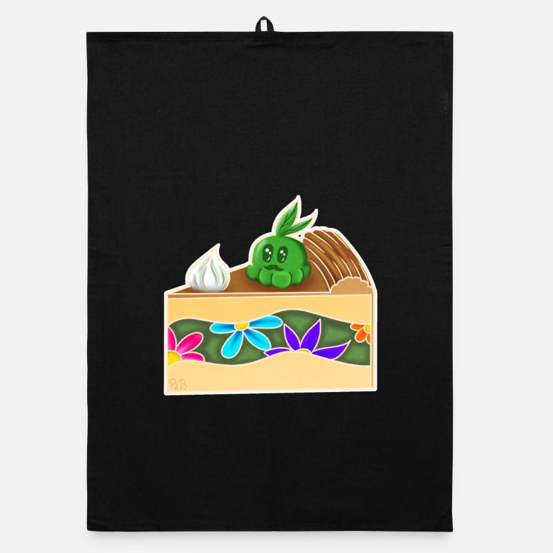PieceOfCakeGrows! - Organic Geschirrtuch - Schwarz