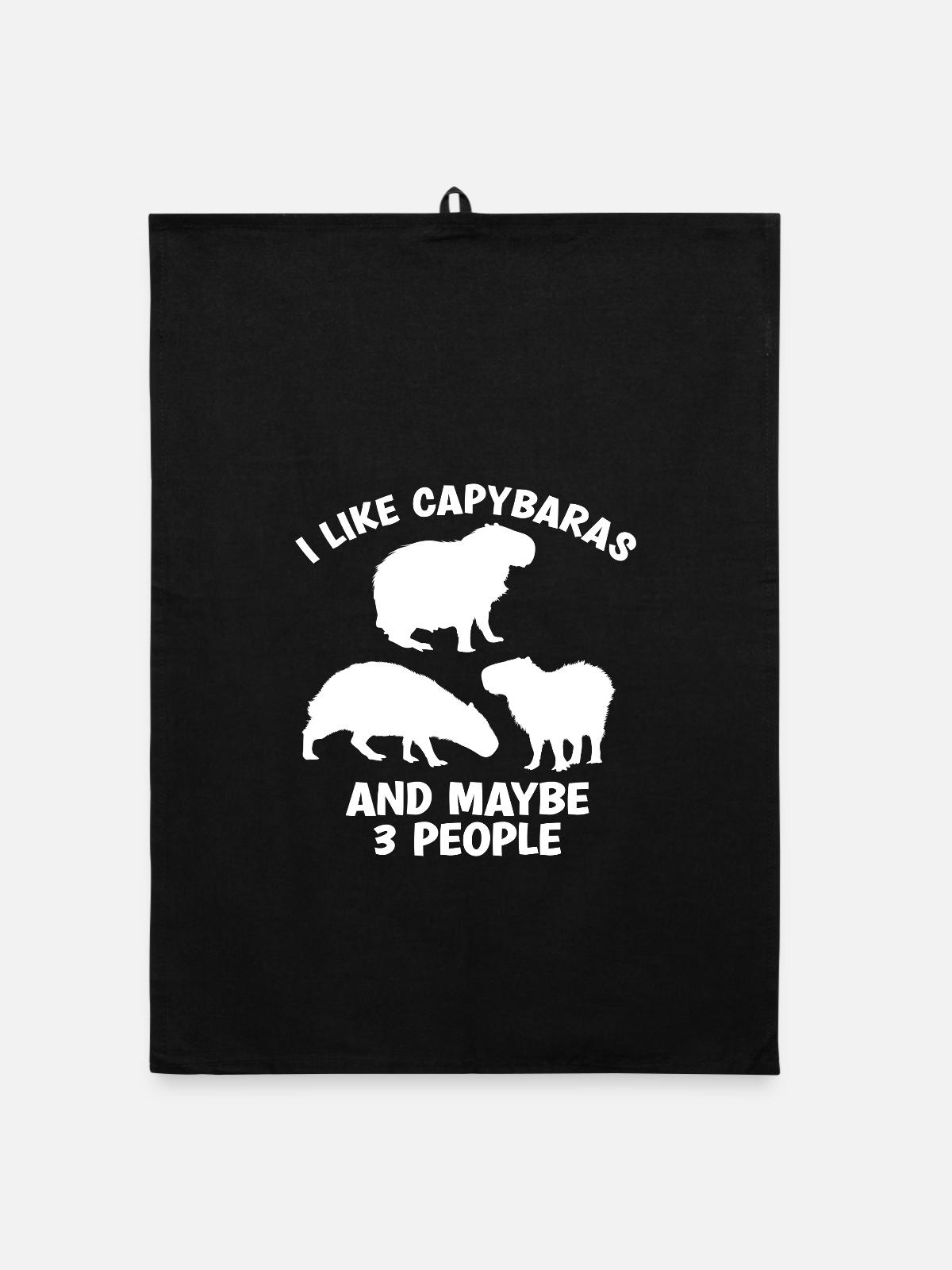 Capybara Zootier Design - Organic Geschirrtuch - Schwarz - Vorne