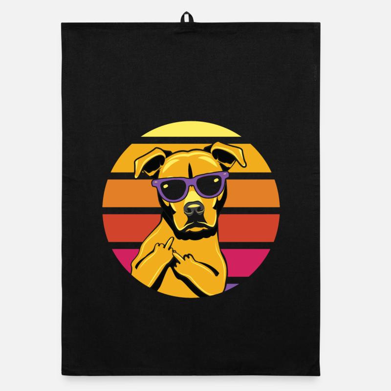 Sonnenhund Retro Shade - Organic Geschirrtuch - Schwarz