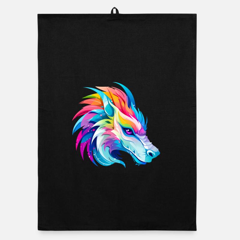 Rainbow Dragon Head Organic dish towel