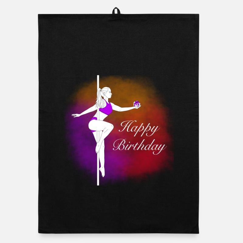 Pole Dance Birthday Gradient Illustration Organic dish towel