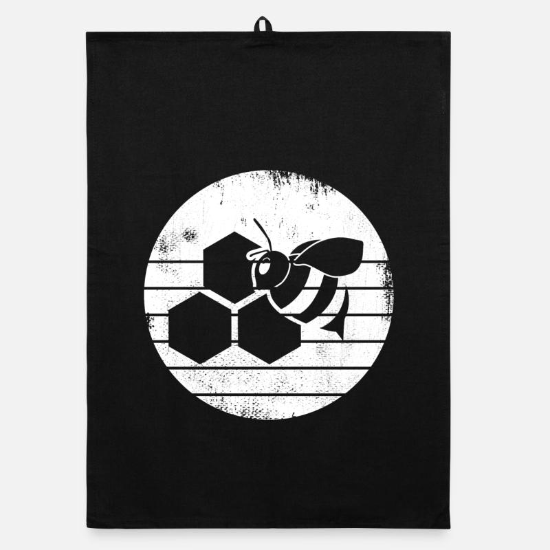Honey bee sketch Organic dish towel