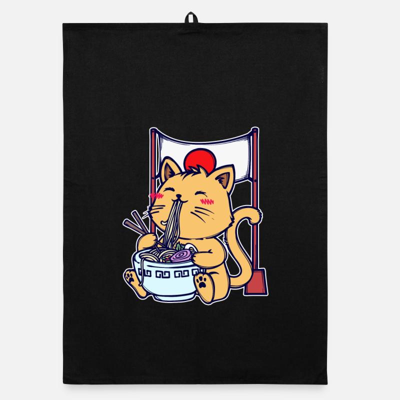Anime Ramen Katze Japanisch Mangastyle Comic Manga Organic Geschirrtuch
