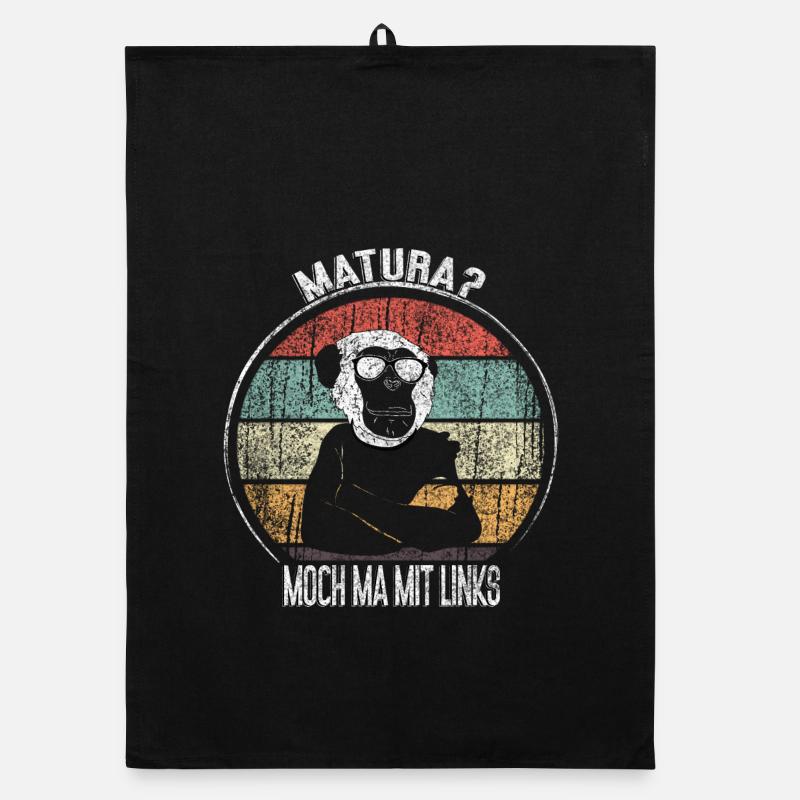 Matura Humor Retro Affe Design Organic Geschirrtuch