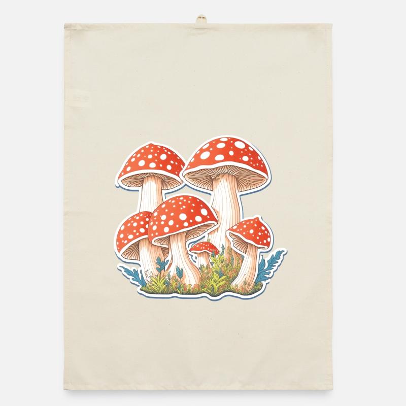 Toadstools, mushrooms Organic dish towel