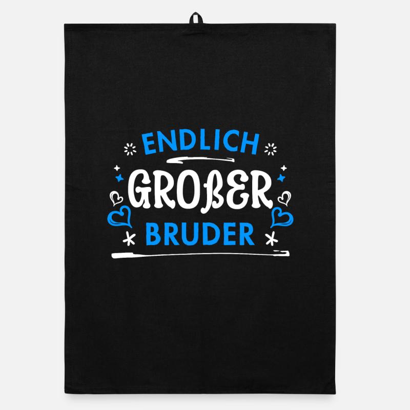 Bruderherz Statement Stolzer Großer Bruder Herz Organic Geschirrtuch
