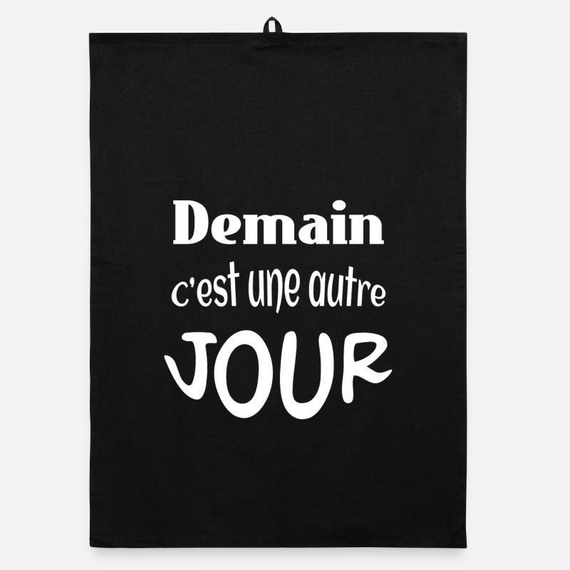 Demain c’est une autre jour - Torchon bio - noir