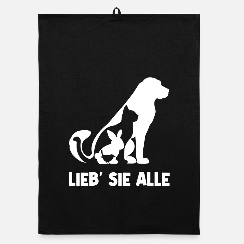 J’aime les animaux Déclaration Chien Chat Animaux de compagnie Torchon bio