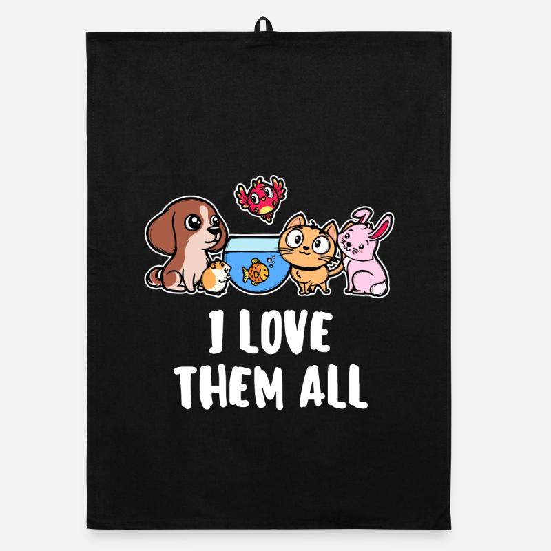 Fisch Ich Liebe Tiere Haustiere Statement Hund Organic Geschirrtuch