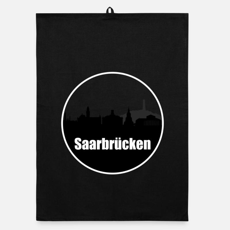 Saarbrücken Transparent Skyline Organic Geschirrtuch