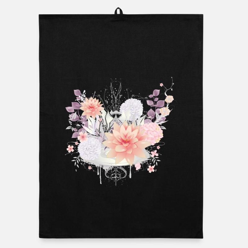 Composition des nénuphars et des fleurs d’hortensias Torchon bio